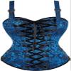 Steampunk Corset Tops for Women Bustier with Straps Pirate Costume Gothic Ladies Basques Halloween Blau XS view 1