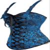 Steampunk Corset Tops for Women Bustier with Straps Pirate Costume Gothic Ladies Basques Halloween Blau XS view 2