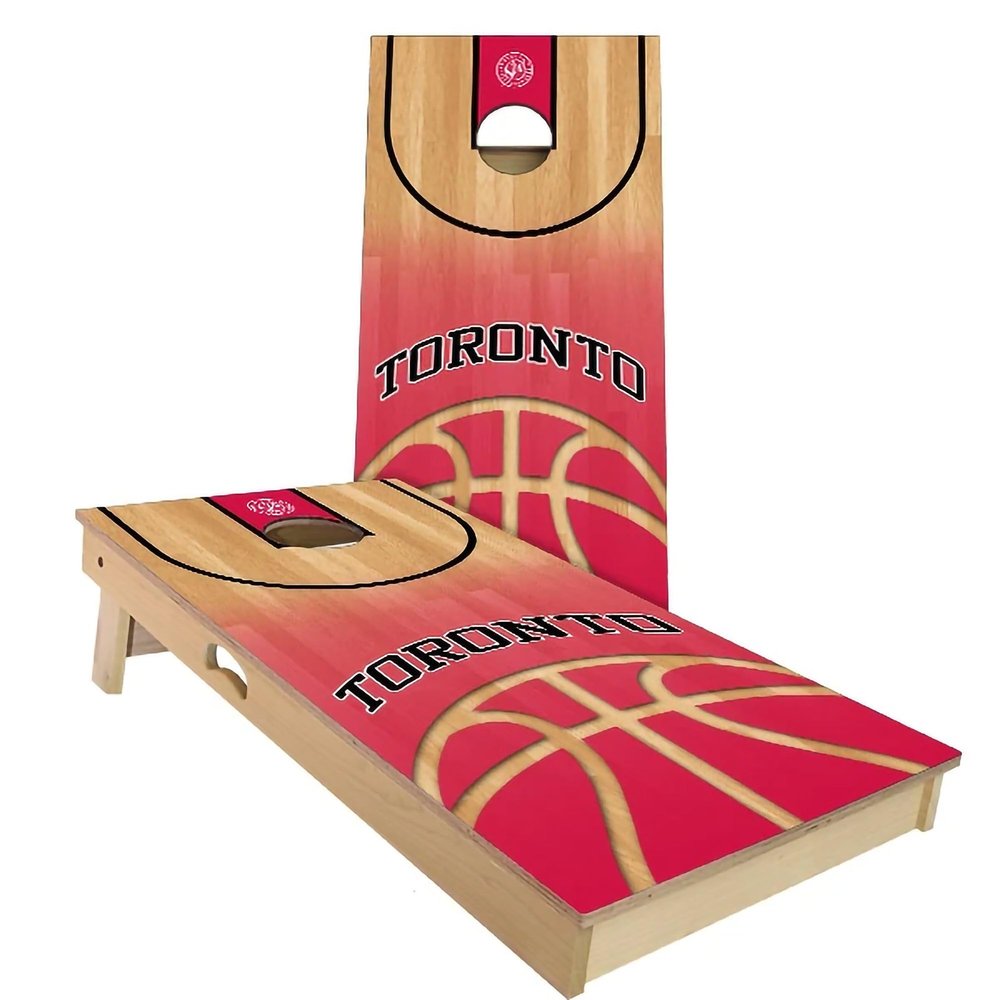 Skip's Garage Toronto Themed Cornhole Set - Backyard 2x4 (Weather Bags) - Include Edge Lights