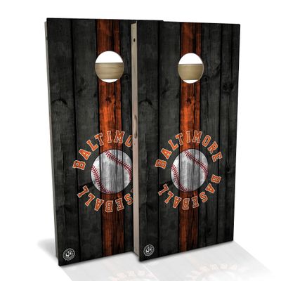 Skip's Garage Baltimore Themed Cornhole Set - Premium 2x4 (Weather Bags) - Include Case + Hole Lights