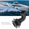 Acouto 90-Degree Thru Hull Fitting, Marine Thru Hull Connector Leakproof Ergonomic Rugged 90 Thru Hull Fitting Boat Drain Plug for Yacht Boats (Black) view 2