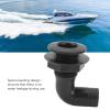 Acouto 90-Degree Thru Hull Fitting, Marine Thru Hull Connector Leakproof Ergonomic Rugged 90 Thru Hull Fitting Boat Drain Plug for Yacht Boats (Black) view 3