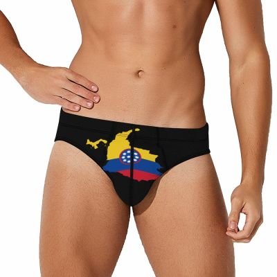Flag Map of Colombia Men's Low Rise Briefs Stretch Underwear Comfortable Underpants