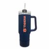 Campus Colors College & University 40 oz Travel Tumbler With Handle - Dual Option Lid With Straw - Vacuum Insulated Stainless Steel (Auburn Tigers - Navy) view 1