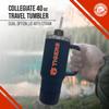Campus Colors College & University 40 oz Travel Tumbler With Handle - Dual Option Lid With Straw - Vacuum Insulated Stainless Steel (Auburn Tigers - Navy) view 2