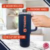 Campus Colors College & University 40 oz Travel Tumbler With Handle - Dual Option Lid With Straw - Vacuum Insulated Stainless Steel (Auburn Tigers - Navy) view 3
