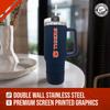 Campus Colors College & University 40 oz Travel Tumbler With Handle - Dual Option Lid With Straw - Vacuum Insulated Stainless Steel (Auburn Tigers - Navy) view 4