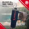 Campus Colors College & University 40 oz Travel Tumbler With Handle - Dual Option Lid With Straw - Vacuum Insulated Stainless Steel (Ole Miss Rebels - Navy) view 2