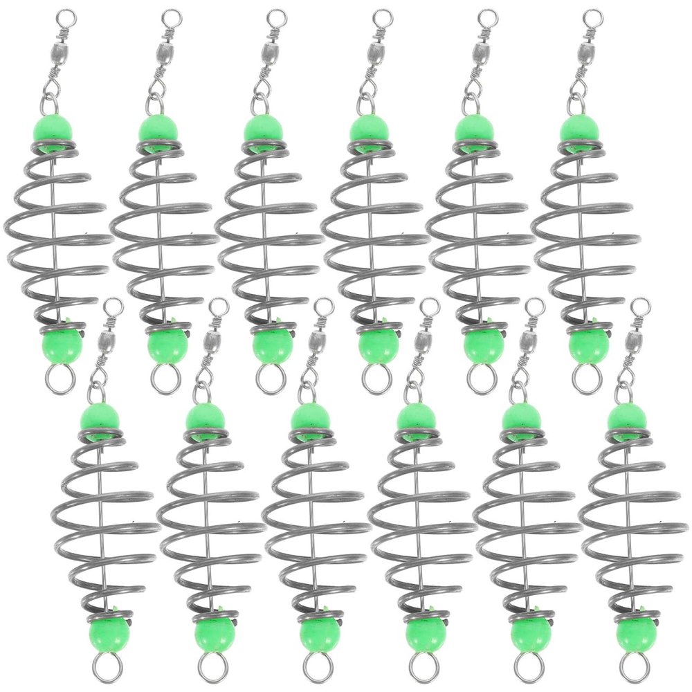 NAMOARLY 12pcs Fishing Lure Cage Fishing Spring Cage Outdoor Bait Tool and Lightweight Design for Enthusiasts for Bait Storage and Easy Use
