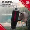 Campus Colors College & University 40 oz Travel Tumbler With Handle - Dual Option Lid With Straw - Vacuum Insulated Stainless Steel (Oklahoma Sooners - Black) view 2