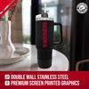 Campus Colors College & University 40 oz Travel Tumbler With Handle - Dual Option Lid With Straw - Vacuum Insulated Stainless Steel (Oklahoma Sooners - Black) view 4