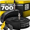 Ultraverse Bike Inner Tube for 700x28-32c, 28 inch Bicycle Wheel Sizes with 48mm Presta Valve - Butyl Rubber Tubes for Road and Gravel Bikes - 2 Pack with 2 tire levers Included view 1