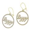 Gold Tone name 'Peggy' Pierced Earrings Or Clip Adorable Statement Jewelry Earrings for Women AG5416 view 1