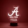 Custom University of Alabama Crimson Tide Big A LED Sign Night Light Lamp with Remote and Personalized Name or Image, Officially Licensed from the CLC by Mirror Magic Gifts, Made in the USA view 1