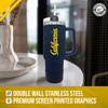 Campus Colors College & University 40 oz Travel Tumbler With Handle - Dual Option Lid With Straw - Vacuum Insulated Stainless Steel (Cal Golden Bears - Navy) view 4