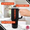 Campus Colors College & University 40 oz Travel Tumbler With Handle - Dual Option Lid With Straw - Vacuum Insulated Stainless Steel (Oregon State Beavers - Black) view 3