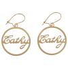 Gold Tone name 'Cathy' Pierced Earrings Or Clip Adorable Statement Jewelry Earrings for Women AG4587 view 1