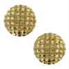 Large Gold Tone Round Basket Weave Textured Clip On Earrings 1/2' Vintage Adorable Statement Jewelry Earrings for Women AG4717 view 1