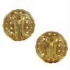 Large Gold Tone Round Basket Weave Textured Clip On Earrings 1/2' Vintage Adorable Statement Jewelry Earrings for Women AG4717 view 2