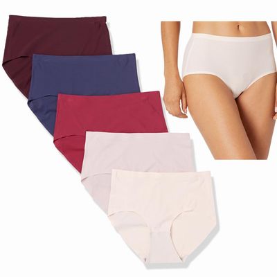 Amazon Essentials Women's Standard Full Coverage, 5 Pack Briefs (High Waist), Medium