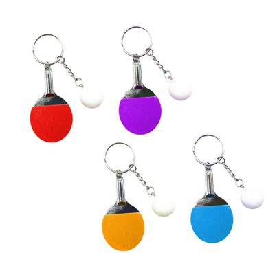 BUTIFULSIC 4pcs Mini Simulation Table Tennis Paddle Keychain Pendant Durable Key Chain Decor for Bags Backpacks and Gifts Random Colors