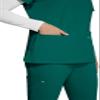 KOI Next Gen Hustle and Heart Women's 3-Pocket Stretch Scrub Top Hunter Medium view 3