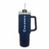 Campus Colors College & University 40 oz Travel Tumbler With Handle - Dual Option Lid With Straw - Vacuum Insulated Stainless Steel (Columbia Lions - Navy) view 1