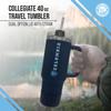 Campus Colors College & University 40 oz Travel Tumbler With Handle - Dual Option Lid With Straw - Vacuum Insulated Stainless Steel (Columbia Lions - Navy) view 2