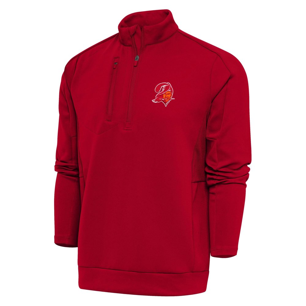 Antigua Men's Red Tampa Bay Buccaneers Throwback Logo Generation Quarter-Zip Pullover Top