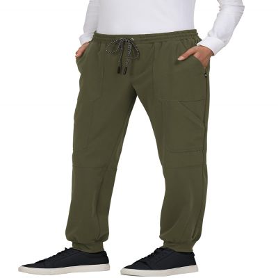 KOI Next Gen Good Vibe Women's 7-Pocket Stretch Jogger Olive Green L