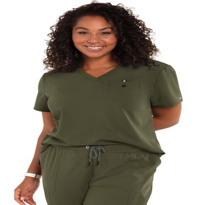KOI Next Gen 1010 Women's Ready to Work Scrub Top Olive Green 5XL