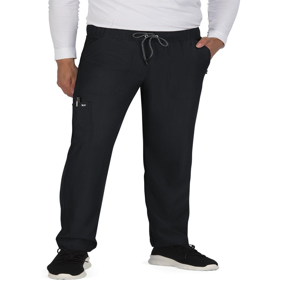 KOI Next Gen Make It Happen Men's 6-Pocket Scrub Pants Black X-Large Short