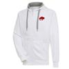 Antigua Men's White Buffalo Bills Throwback Logo Victory Full-Zip Hoodie view 1