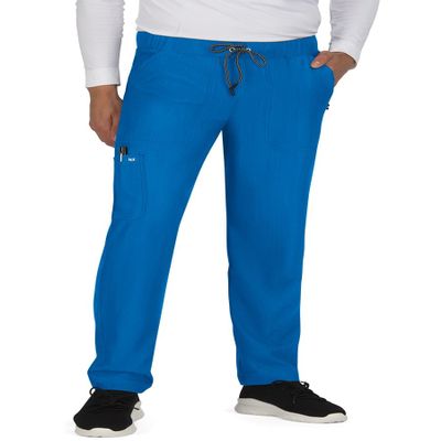 KOI Next Gen Make It Happen Men's 6-Pocket Scrub Pants Royal Blue Small