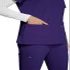 KOI Next Gen Hustle and Heart Women's 3-Pocket Stretch Scrub Top Grape Medium view 3