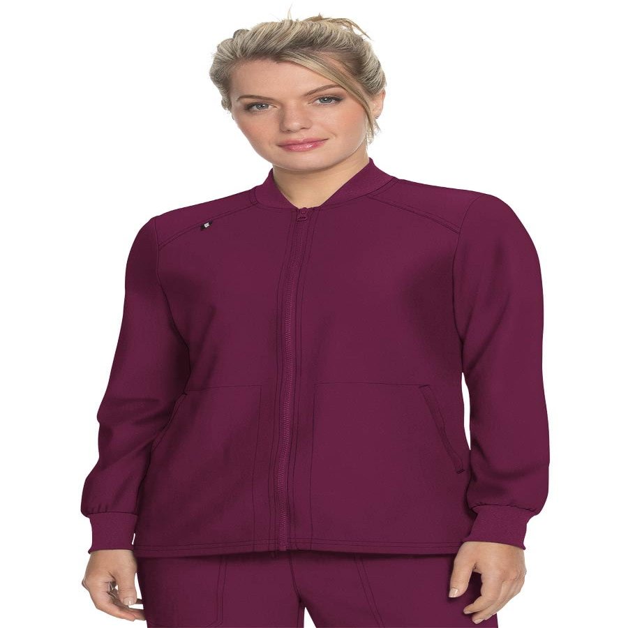 KOI Next Gen Always in Motion Women's Stretch Jacket Wine 3X-Large