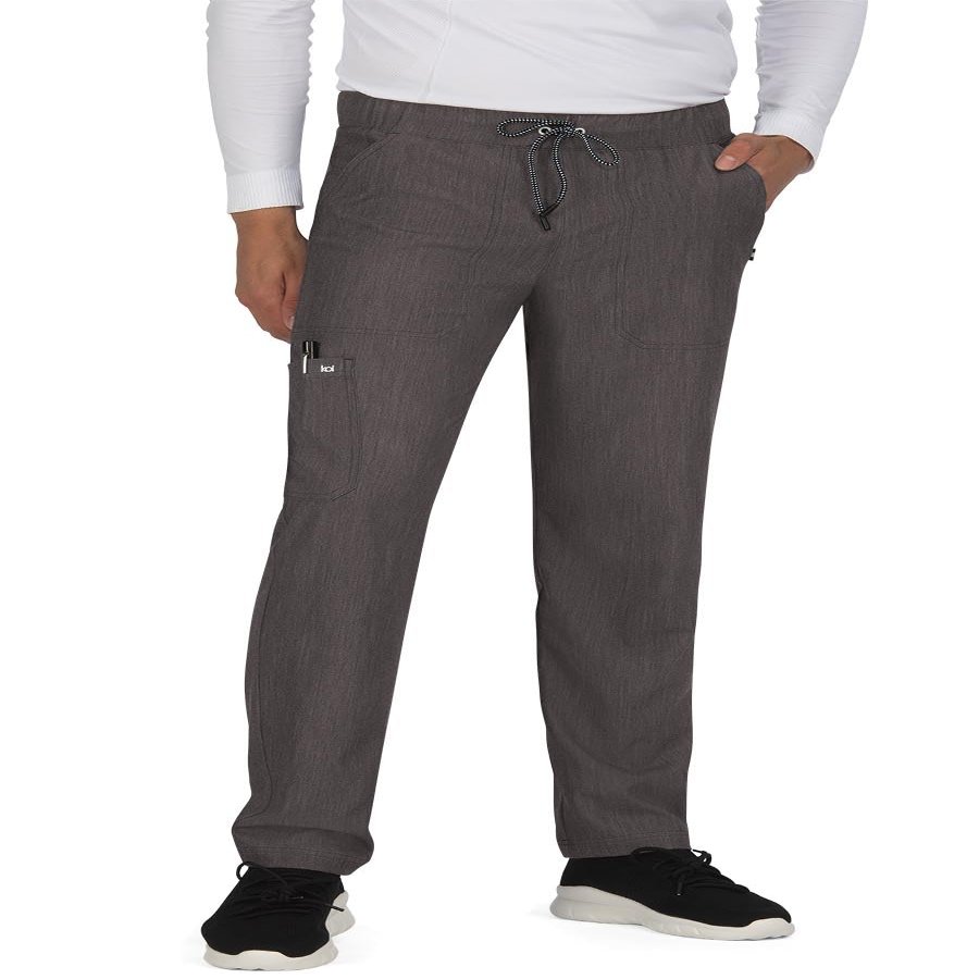 KOI Next Gen Make It Happen Men's 6-Pocket Scrub Pants Heather Grey X-Large