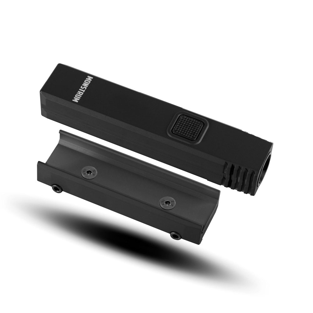Monstrum Ember 1000 Lumens Low Profile Weapon Light | USB-C Rechargeable | Includes Remote Pressure Switch and Cable Clips | Black | Compatible with M-LOK