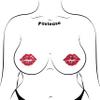 PASTEASE Valentines Pasties - Nipple Covers Lingerie, Raves, & Festivals | Halloween Accessory | Latex Free & Made in USA (Sparkly Red Kissing Puckered Lips) view 2