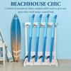MyGift 4-Ft Tall Freestanding Vertical Surfboard and Snowboard Rack, Beach House Style Weathered White Wood Wakeboard SUP Paddleboard Storage Stand - Holds up to 4 Boards view 2