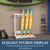 MyGift 4-Ft Tall Freestanding Vertical Surfboard and Snowboard Rack, Beach House Style Weathered White Wood Wakeboard SUP Paddleboard Storage Stand - Holds up to 4 Boards view 3