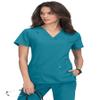 KOI Next Gen Hustle and Heart Women's 3-Pocket Stretch Scrub Top Teal XX-Small view 1