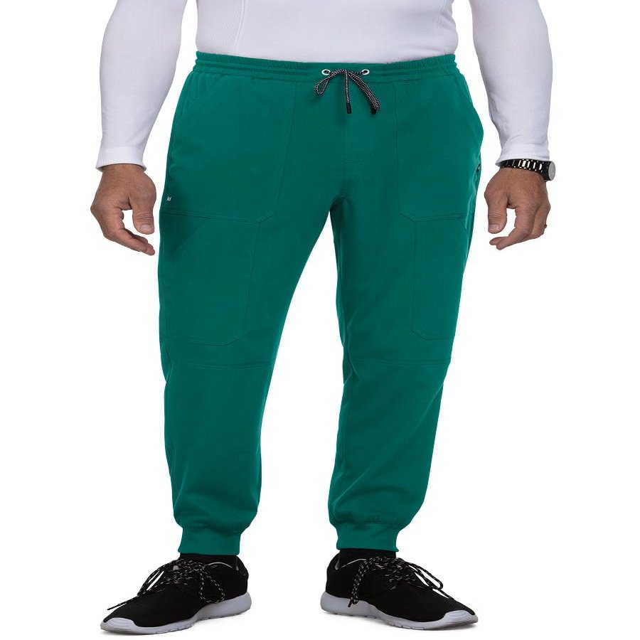 KOI Next Gen Day to Night Men's 7-Pocket Jogger Scrub Pants Hunter Large