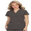 KOI Next Gen Hustle and Heart Women's 3-Pocket Stretch Scrub Top Heather Grey Medium view 1