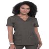 KOI Next Gen Hustle and Heart Women's 3-Pocket Stretch Scrub Top Heather Grey Medium view 2
