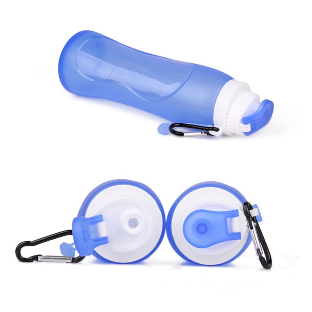 BESPORTBLE 500ml Silicone Sports Bottle Compact Collapsible Carabiner for Easy Carrying