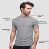 INTO THE AM Athletic Workout Shirts for Men Fitted Gym Sports Running Fitness Dry Fit Plain Tees (Grey, 3X-Large) view 2