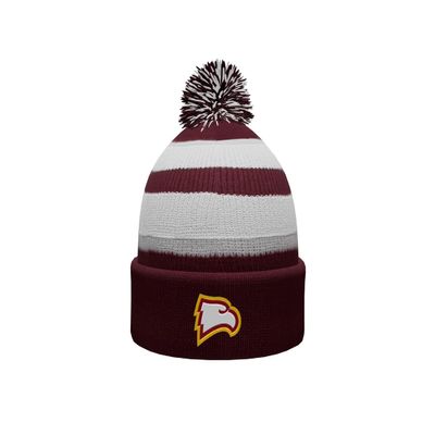 Sport Your Gear Winthrop Eagles Prime Cuffed Fold Over Pom Pom Winter Knit Beanie - Multi, Winthrop, One Size