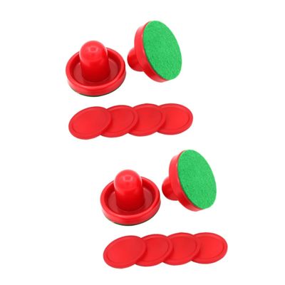 BESPORTBLE 16pcs Air Hockey Pucks and Handles Replacement Accessories for Game Tables Red Color Includes Pucks and Strikers for Enhanced