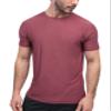 INTO THE AM Athletic Workout Shirts for Men Fitted Gym Sports Running Fitness Dry Fit Plain Tees (Maroon, 4X-Large) view 1